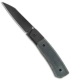 Suprlativ Knives Canibl Front Flipper Knife Black Micarta (3" PVD M390)