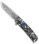 Benchmade Oeser Tengu Flipper Knife White/Black CF (2.8" Damasteel) 601-211