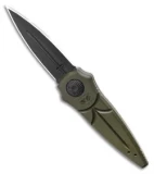 Paragon Warlock Folding Knife OD Green Aluminum Cross (3.9" Black)