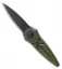 Paragon Warlock Folding Knife OD Green Aluminum Cross (3.9" Black)