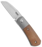 Peña Knives X-Series Micro Apache Front Flipper Knife Brown Micarta (2" Satin)