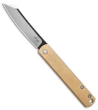 Boker Plus Zensin 42 Slip Joint Knife Brass  (3" Satin) 01BO369