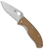 Spyderco Tenacious Lightweight Folding Knife Tan FRN (3.4" Satin Serr)