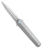 MKM Zieba Flame Dagger Frame Lock Knife Titanium (2.9" Stonewash) FL02-TSW