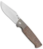 Kansept Knives Shikari Frame Lock Knife Bronze Ti/Brown Micarta (4" Satin 20CV)