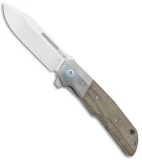 MKM Terzuola Clap Liner Lock Knife Green Micarta/Ti Bolster (3" Satin) LS01-GCT