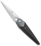Kizer Isham Soze Dagger Liner Lock Knife Carbon Fiber (3.65" Stonewash) Ki4513A2