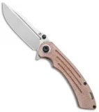 Kansept Pretatout Clip Point Liner Lock Knife Brown Micarta (3.6" SW)