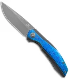 Kansept Knives Accipiter Frame Lock Knife Black Ti w/ Timascus (3.5" Gray)