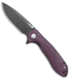 CJRB Scoria Liner Lock Knife Burgundy Micarta (3.5" Black)