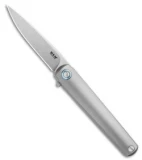 MKM Zieba Flame Drop Point Frame Lock Knife Titanium (2.9" Stonewash) FL01-TSW