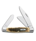 Case Large Stockman Knife 4.25" Amber Bone (6375 CV) 0204