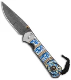 Chris Reeve Large Sebenza 31 Unique Graphic Pyrite Cabochon (3.6" Ladder Damasc)