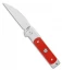 Finch Knife Co. Holliday Liner Lock Knife Canyon Red Micarta (3" Satin)