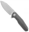 Rike Knife 1504B Frame Lock Flipper Knife Dark Gray Ti (3.75" M390 Bead Blast)
