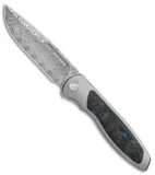 Sharp By Design Mini Tempest Marble Blue Carbonplate Drop Point (3.5" Damasteel)