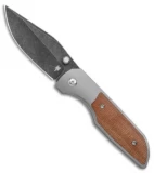 Wehr Knives Production Lukas-P Frame Lock Knife Ti/Brown Micarta (3.25" Acid SW)
