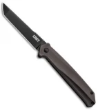 CRKT Onion Helical Liner Lock Knife Black Aluminum (3.52" Black D2) K500GKP