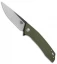 Bestech Knives Spike Liner Lock Knife OD Green G-10 (3.5" Satin, Black) BG09B-1
