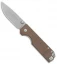 StatGear Ausus Liner Lock Folding Knife Brown Micarta (3.5" Stonewash)