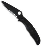 Spyderco Endura 4 Knife Tactical Black FRN Folder (3.75" Black Serr) C10PSBBK
