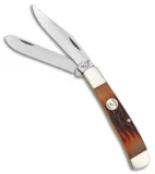 Bear & Son Trapper Pocket Knife Red Stag Bone (3.25" Satin) CRSB54