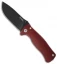 LionSteel SR2 Red Aluminum Folding Knife (3.125" Black Plain)