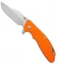 Hinderer Knives XM-24 Bowie Flipper Knife Orange/Blue Ti (4" SW)