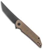 Jake Hoback Knives Radford Frame Lock Knife Green Canvas Micarta (3.3" Black)