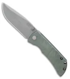McNees Knives MAC2 Frame Lock Knife Green Rock Titanium (3" Stonewash)