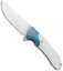 Maxace Knives Goliath 2.0 Liner Lock Knife White G10/ Blue Titanium (4.5" Satin)