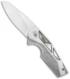 GTC Knives Custom TGIF II Flipper Frame Lock Knife Titanium/MOP (3" Satin)