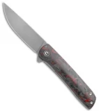 CIVIVI Brad Zinker Bo Liner Lock Knife Red Carbon Fiber (2.9" Stonewash)