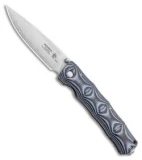 Mcusta Minari Liner Lock Knife Bamboo Pattern Black/Blue (3.375" Satin)