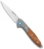 MKM Burnley Cellina Slip Joint Knife Santos Wood/Ti Bolster (2.75" Satin)