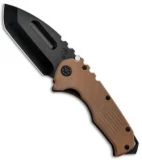 Medford Praetorian Scout Tanto Liner Lock Knife Coyote G-10 (3.75" Black) MKT