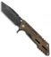 DSK Tactical Kickstand Frame Lock Knife Window Bronze Ti (4.5" Tanto)