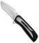 Herucus Blomerus LL 16 Custom Flipper Knife Black/Ivory G-10 (3.63" Satin)