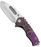 Medford Custom Praetorian T Knife Sculpted Purple Ti (3.75" Tumbled) MKT