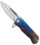 Medford Custom Proxima Frame Lock Knife Sculpted Blue Fade Ti (3.875" Tumbled)