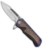 Medford Custom Proxima Frame Lock Knife Sculpted Bronze/Purple Ti (3.8" Tumbled)