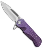 Medford Custom Proxima Frame Lock Knife Sculpted Purple Ti (3.875" Tumbled) MKT