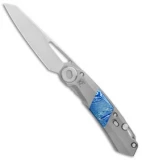 Custom Knife Factory Snecx Terra Liner Lock Knife Blue Timascus (3.5" Satin)