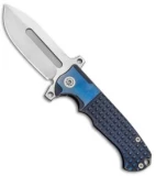 Andre de Villiers Mid-Tech DF Frag Frame Lock Knife Blue Ti (3.88" Satin) AdV