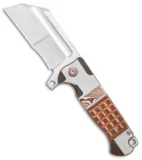 Andre de Villiers Custom War Hulk Flipper Knife Copper Frag/Mokuti (4" Satin)