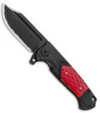 Andre de Villiers Mini Pathfinder Knife  Black Ti Red C-Tek (3.2" Black) AdV