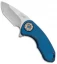 Curtiss Knives F3 Compact Knife Blue Ti Flamed Pivot (2.5" Stonewash)