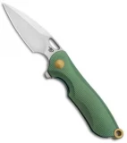 Bestech Knives Parrot Frame Lock Flipper Green/Gold (2.4" Satin) BT1807C