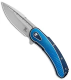 Begg Steelcraft Series Bodega Knife Blue/Silver Titanium (4" Satin)