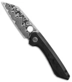 TuffKnives Geoff Blauvelt Custom Oddity Knife Unidirection CF (3.3" Damascus)